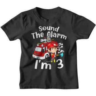 Fire Truck 3 Year Old Firefighter 3Rd Birthday Boy Toddler V4 Youth T-shirt - Thegiftio UK