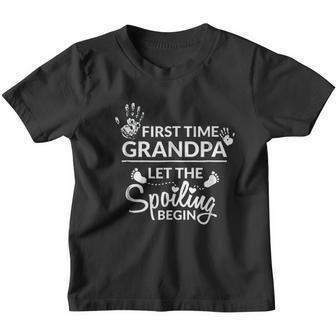 First Time Grandpa Let The Spoiling Begin Gift Youth T-shirt - Thegiftio UK