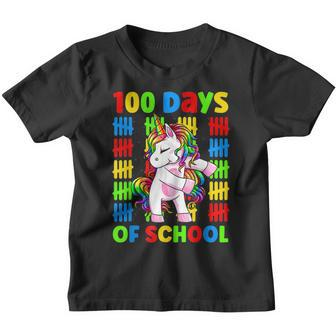 Flossing Unicorn 100 Day Of School 100 Days Smarter Girls V2 Youth T-shirt - Thegiftio UK
