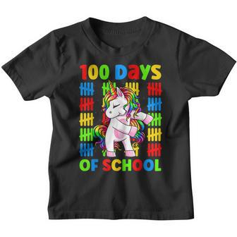 Flossing Unicorn 100 Day Of School 100 Days Smarter Girls Youth T-shirt - Thegiftio UK