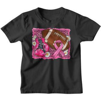 Football Breast Cancer Awareness In October We Wear Pink V2 Youth T-shirt - Thegiftio UK