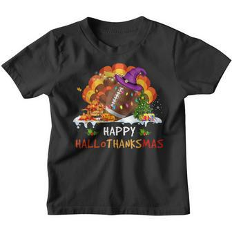 Football Halloween Christmas Thanksgiving Hallothanksmas V2 Youth T-shirt - Thegiftio UK