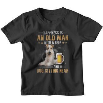 Fox Terrier Old Man With A Dog For Dog Lover Youth T-shirt - Thegiftio UK