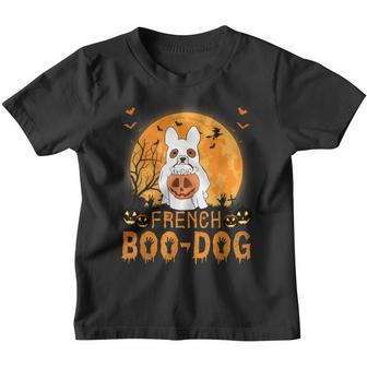 French Boo Dog Funny Bulldog Happy Halloween Youth T-shirt - Thegiftio UK