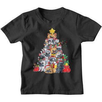 French Bulldog Christmas Tree Dog Santa Xmas Boys Dogmas Youth T-shirt - Thegiftio UK