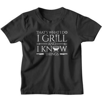 Fun I Grill And Know Things Meat Lover Barbecue Dad Gift Youth T-shirt - Monsterry AU