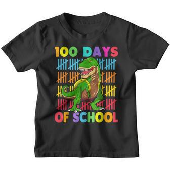 Funny 100 Days Of School 100Th Day Of School Dino V2 Youth T-shirt - Thegiftio UK