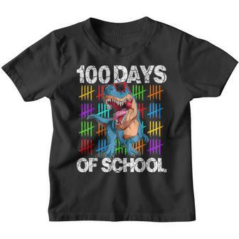 Funny 100 Days Of School 100Th Day Of School Dino V3 Youth T-shirt - Thegiftio UK