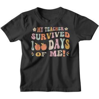 Funny 100Th Day Of School My Teacher Survived 100 Days Of Me V2 Youth T-shirt - Thegiftio UK