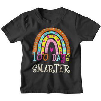 Funny 100Th Day Of School Teacher 100 Days Smarter Rainbow V2 Youth T-shirt - Thegiftio UK