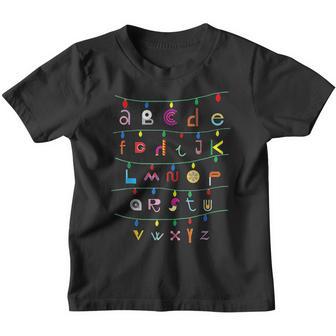 Funny Alphabet Christmas Lights Abc Learning Teacher & Kids Youth T-shirt - Thegiftio UK