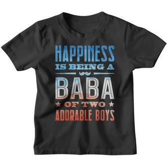 Funny Arabic Dad Baba Of Two Boys Arab Best Baba Ever Retro Youth T-shirt | Mazezy