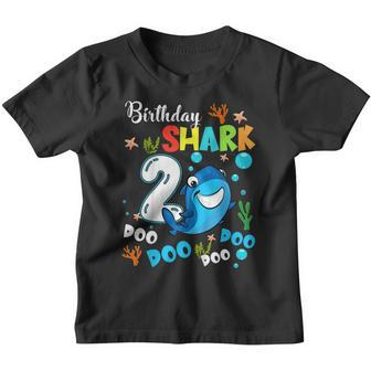 Funny Baby Shark 2Nd Birthday Shirt Boy Birthday Gifts Youth T-shirt | Mazezy