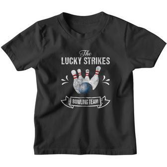 Funny Bowling Team Lucky Strikes Bowling Team Youth T-shirt - Thegiftio UK