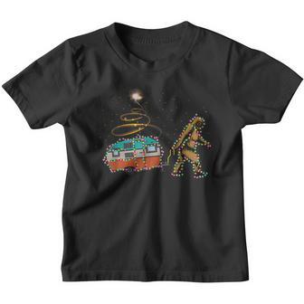 Funny Camping Bigfoot Light Christmas Tree Gifts Xmas Idea Youth T-shirt - Thegiftio UK