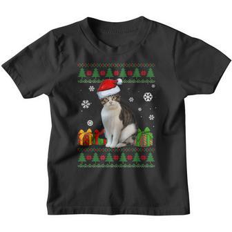 Funny Cat Lovers Cute Cat Santa Hat Ugly Christmas Sweater V10 Youth T-shirt - Thegiftio UK