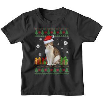 Funny Cat Lovers Cute Cat Santa Hat Ugly Christmas Sweater V3 Youth T-shirt - Thegiftio UK