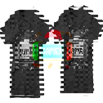 Funny Christmas Gamer Santa Hat Candy Xmas Tree Boys Kids Youth T-shirt - Thegiftio