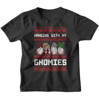 Funny Christmas Gnome Hanging With My Gnomies Men Women Kids V10 Youth T-shirt - Thegiftio UK