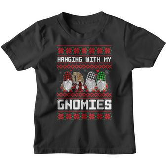 Funny Christmas Gnome Hanging With My Gnomies Men Women Kids V8 Youth T-shirt - Thegiftio UK