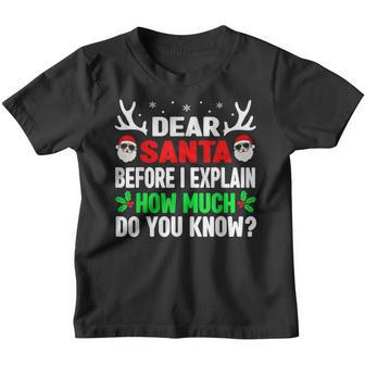 Funny Christmas Kids Adults Dear Santa I Can Explain V2 Youth T-shirt - Thegiftio UK