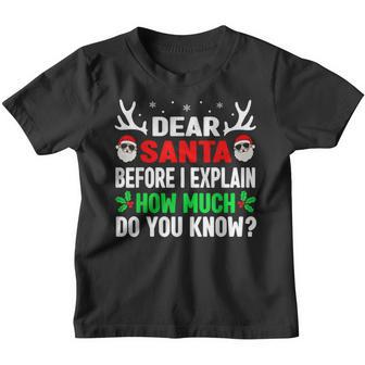 Funny Christmas Kids Adults Dear Santa I Can Explain V3 Youth T-shirt - Thegiftio UK