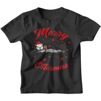 Funny Christmas Otter Apparel Santa Animal Apparel Xmas Kids Youth T-shirt - Seseable