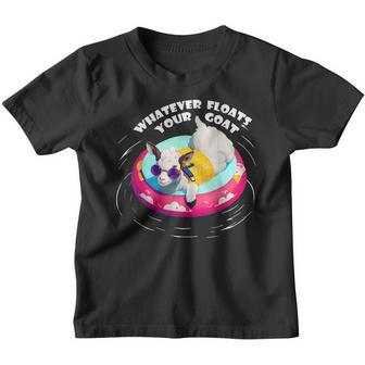 Funny Cute Baby Goat Kid - Whatever Floats Your Goat Youth T-shirt | Mazezy