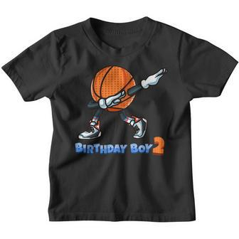 Funny Dabbing Basketball Ball 2Nd Birthday Boy 2 Years Old Youth T-shirt | Mazezy