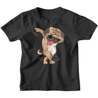 Funny Dabbing Pug In Sunglasses Dog Lover For Boys And Girls Youth T-shirt - Thegiftio UK