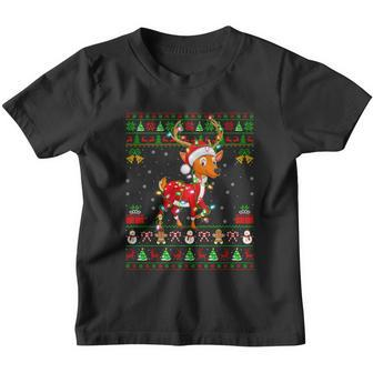 Funny Deer Animal Lover Matching Santa Ugly Deer Christmas Meaningful Gift Youth T-shirt - Monsterry
