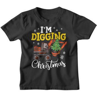 Funny Digging Christmas Excavator Boy Kids Toddler Gift Youth T-shirt - Thegiftio UK