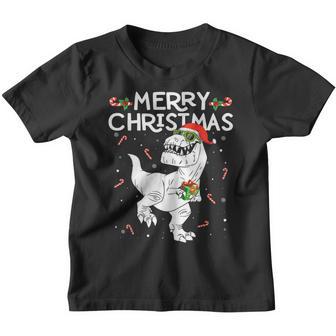 Funny Dinosaur T Rex Merry Christmas Xmas Boys Kid Men Gifts Youth T-shirt - Thegiftio UK