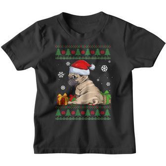 Funny Dog Lovers Cute Pug Santa Hat Ugly Christmas Sweater V5 Youth T-shirt - Thegiftio UK