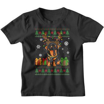 Funny Dog Lovers Dachshund Santa Hat Ugly Christmas Sweater Youth T-shirt - Thegiftio UK
