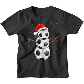 Funny Football Gifts For Boys Girls Christmas Snowman Soccer Youth T-shirt - Thegiftio UK
