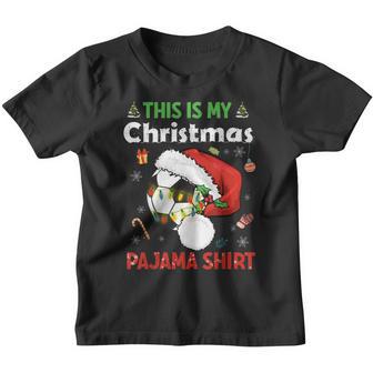 Funny Football Wearing Santa Hat Christmas Holiday Youth T-shirt - Thegiftio UK