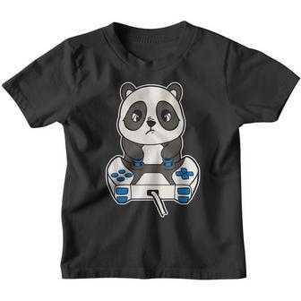 Funny Gaming Panda Gamer Panda With Gamepad Panda Gamer Idea Youth T-shirt - Thegiftio UK