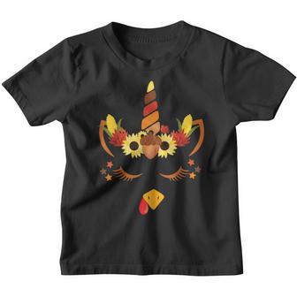 Funny Gobble Turkey Unicorn Face Costume Boys Girls Kid Youth T-shirt - Thegiftio UK