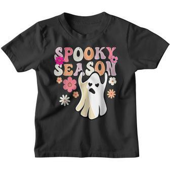 Funny Groovy Ghost Spooky Season Youth T-shirt - Thegiftio UK