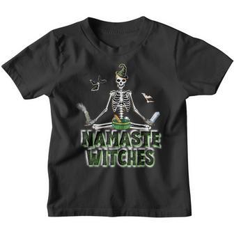 Funny Halloween Costume Namaste Witches Zen Skeleton Pumpkin Youth T-shirt - Thegiftio UK