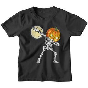 Funny Halloween Dabbing Skeleton Scary Pumpkin Jack Olantern Youth T-shirt - Thegiftio UK