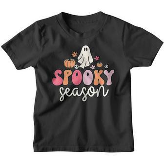 Funny Halloween Groovy Retro Ghost Spooky Season Youth T-shirt - Thegiftio UK