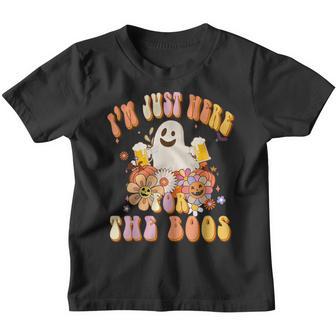 Funny Halloween Im Just Here For The Boos Costume Vintage Youth T-shirt - Thegiftio UK