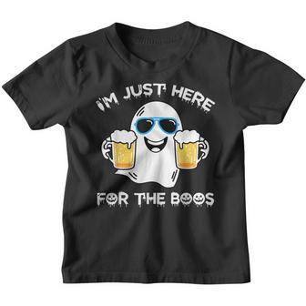 Funny Halloween Im Just Here For The Boos Cute Ghost Youth T-shirt - Thegiftio UK