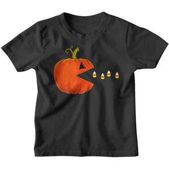 Funny Halloween Pumpkin Eating Candy Corn Men Women Kids V2 Youth T-shirt - Thegiftio UK