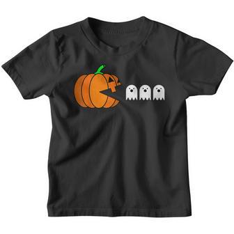 Funny Halloween Pumpkin Eating Ghost Gamer Men Women Kids V5 Youth T-shirt - Thegiftio UK