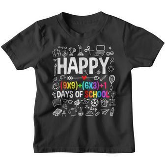 Funny Happy 100 Days Of School Math Teacher Girl Boy Youth T-shirt - Thegiftio UK