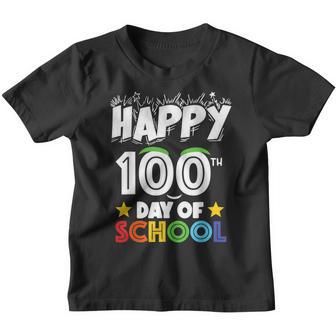 Funny Happy 100 Days Of School Smile For Student & Teacher Youth T-shirt - Thegiftio UK