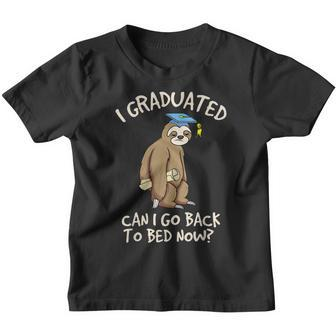Funny I Graduated Can I Go Back To Bed Now Graduation Youth T-shirt | Mazezy
